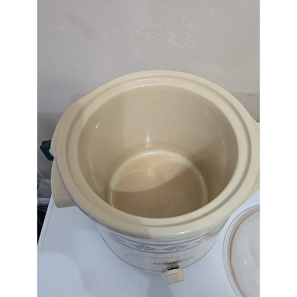 VTG Rival Crock Pot 3.5 Qt Slow Cooker 3150 Tested Working w/ Lid Stone White